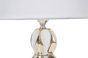 Lampada da Tavolo Glam Balls 28x46x28 cm in Ceramica Bianco/Oro...