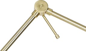 Lampada da terra oro regolabile con paralume a righe bianche e beige 50cm - Editor