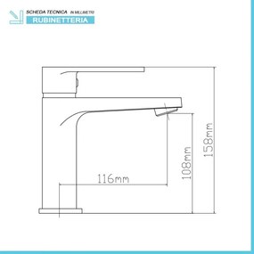 Miscelatore lavabo cromato serie Recta