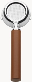 Portafiltro senza fondo in pelle cognac brown