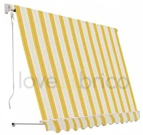 Tenda Da Sole Sangiorgio 200x250 A Caduta Senza Cassonetto Con Braccetti Telo Giallo A Righe