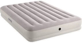 64179 - Materasso Gonfiabile Prestige Mid-Rise Matrimoniale, con Pompa usb, pvc, Grigio, 152x203x30 cm - Intex