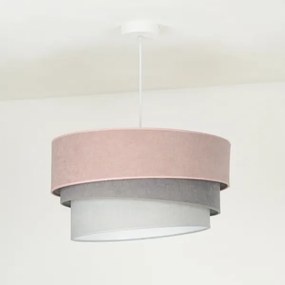 Duolla - Lampadario a sospensione con filo TRIO 1xE27/15W/230V diametro 45 cm rosa/grigio/bianco