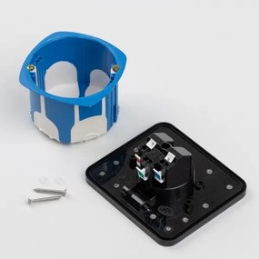 Solight 5B322B - Presa a pavimento da incasso per esterno IP55 nero rettangolare