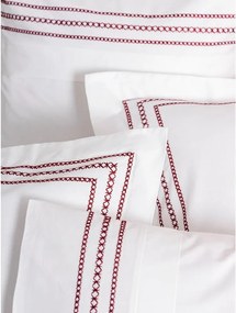 Set copripiumino e federa bianco in cotone renforcé per letto matrimoniale ed esteso 240x220 cm Red Heritage Lines – Mila Home Luxury