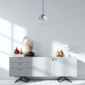 Lampadario a sospensione con filo LATIL 1xE27/60W/230V nero