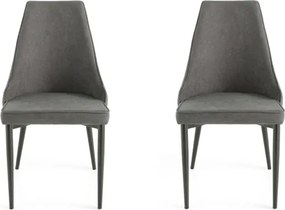 Sedia tessuto Antracite - gambe metallo NELLI 2 sedie