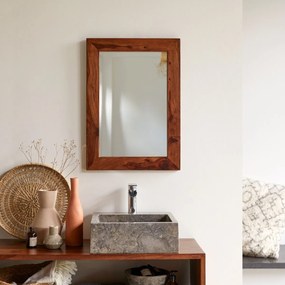 Tikamoon - Specchio in palissandro massello 70x50 cm decorazione accessori bagno camera
