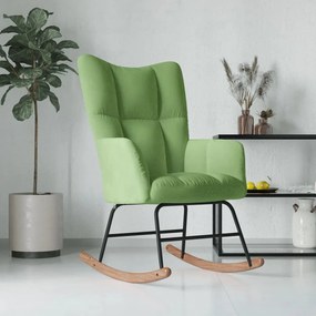 Sedia A Dondolo Verde Chiaro İn Velluto /