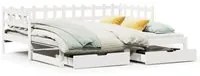 Dormeuse Letto Estraibile e Cassetti Bianco 90x200cm Legno Pino 3302252