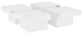 Tavolino da salotto bianco 90x90x28 cm in truciolato
