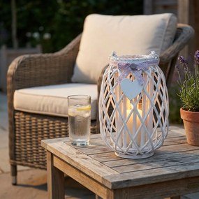 GENEVIEVE - lanterna in vimini tondo 15 x 45 cm