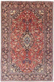 Kashan Tappeto 140x200 Rosso (Iran) Annodato A Mano