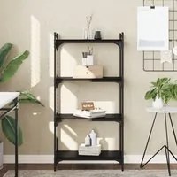 Libreria a 4 Ripiani Nera 60x30x120 cm in Legno Multistratocod mxl 132493