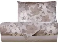 Completo letto singolo fiori tortora