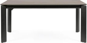 Tavolo Da Interno Allungabile 90x160-220 In Acciaio Piano In Ceramica Grigio-Nero Briva Bizzotto