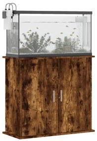 Supporto acquario 81x36x73 cm in legno multistrato rovere fumo