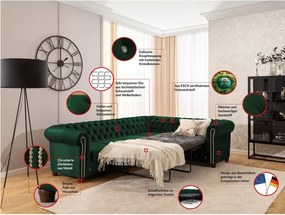 Divano angolare verde allungabile (con penisola a destra/a L) con rivestimento in velluto York Blik – Ropez