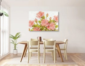 Quadro su tela – Bouquet vintage di rose