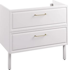 Mobile da bagno a terra sotto lavabo L 90 x H 57 x P 48.1 cm bianco laccato opaco, 2 cassetti SENSEA Charm