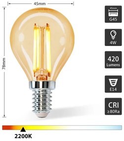 Lampadina LED G45 E14/4W/230V 2200K - Aigostar