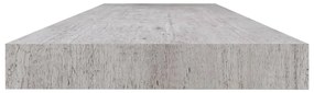 Scaffale a parete grigio cemento 120x23,5x3,8 cm in mdf