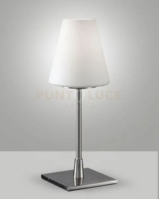 Lucy big da tavolo nichel satinato touch on/off 1 luce attacco e14