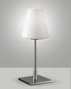 Lucy big da tavolo nichel satinato touch on/off 1 luce attacco e14