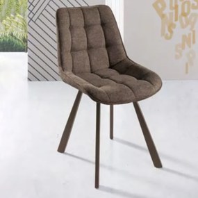 Sedia da cucina in tessuto Marrone gambe metallo FRIEDIC set 2 pz