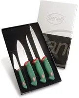 Set Coltelli per Sushi 4 Pezzi Manico Antiscivolo Sanelli Premana Verde/Rosso