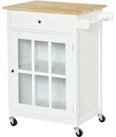 Carrello da Cucina 67x48x86,5 cm in Legno Bianco