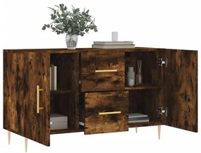 Credenza rovere fumo 100x36x60 cm in legno multistrato