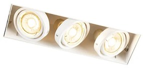 Faretto da incasso bianco orientabile e inclinabile senza cornice 3 luci - Oneon