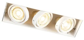Faretto da incasso orientabile bianco a 3 luci - ONEON 3 Trimless