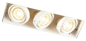 Faretto da incasso bianco orientabile e inclinabile senza cornice 3 luci - Oneon
