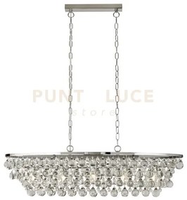 Michelle 5lt pendant - metallo cromato e vetro a goccia