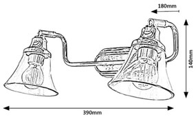 Rabalux 3208 - Faretto da bagno ANTOINE 2xE14/40W/230V IP44