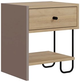 Comodino in rovere con mensole Saturne - Marckeric