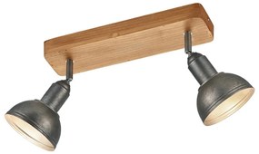 Faretto in colore grigio scuro-naturale 11x33 cm Delhi - Trio