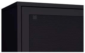 Armadietto nero in metallo con porte scorrevoli 90x180x40 cm Veep – Unique Furniture