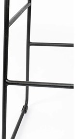 Sedia da bar nera in teak massiccio (altezza della seduta 76 cm) Tangle – White Label