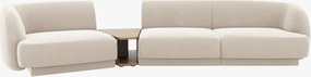 Divano modulare Miley 3 posti con tavolino integrato in velluto – L303 cm
