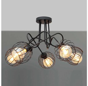 Lampadario a plafone OXFORD 5xE27/15W/230V nero