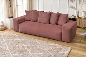 Divano in rosa chiaro con rivestimento in velluto a coste 280 cm Voltaire – Bobochic Paris