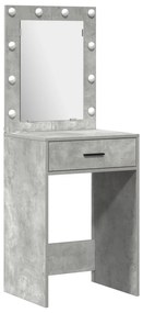 Set da toeletta in 3 pezzi con led - grigio cemento legno ingegnerizzato