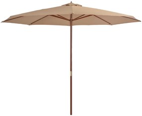 Ombrellone Da Esterni Con Palo İn Legno 350 Cm Grigio Talpa /