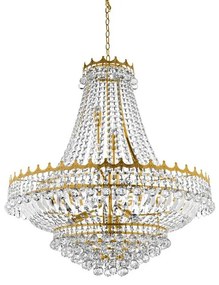 Lampadario versailles 13lt - metallo dorato e cristallo