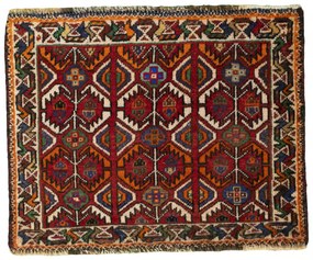 Shiraz Tappeto persiano 50 x 60 Rosso (Iran) Annodato A Mano