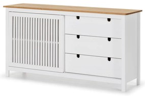 Cassettiera in legno bianco Bruna - Marckeric