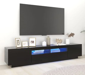 Mobile Porta Tv Con Luci Led Nero 200x35x40 Cm /